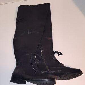 POUR LA VICTOIRE CAIRO LEATHER/LEATHER LINED  BOOTS 6.5 BLACK  RIDING STYLE